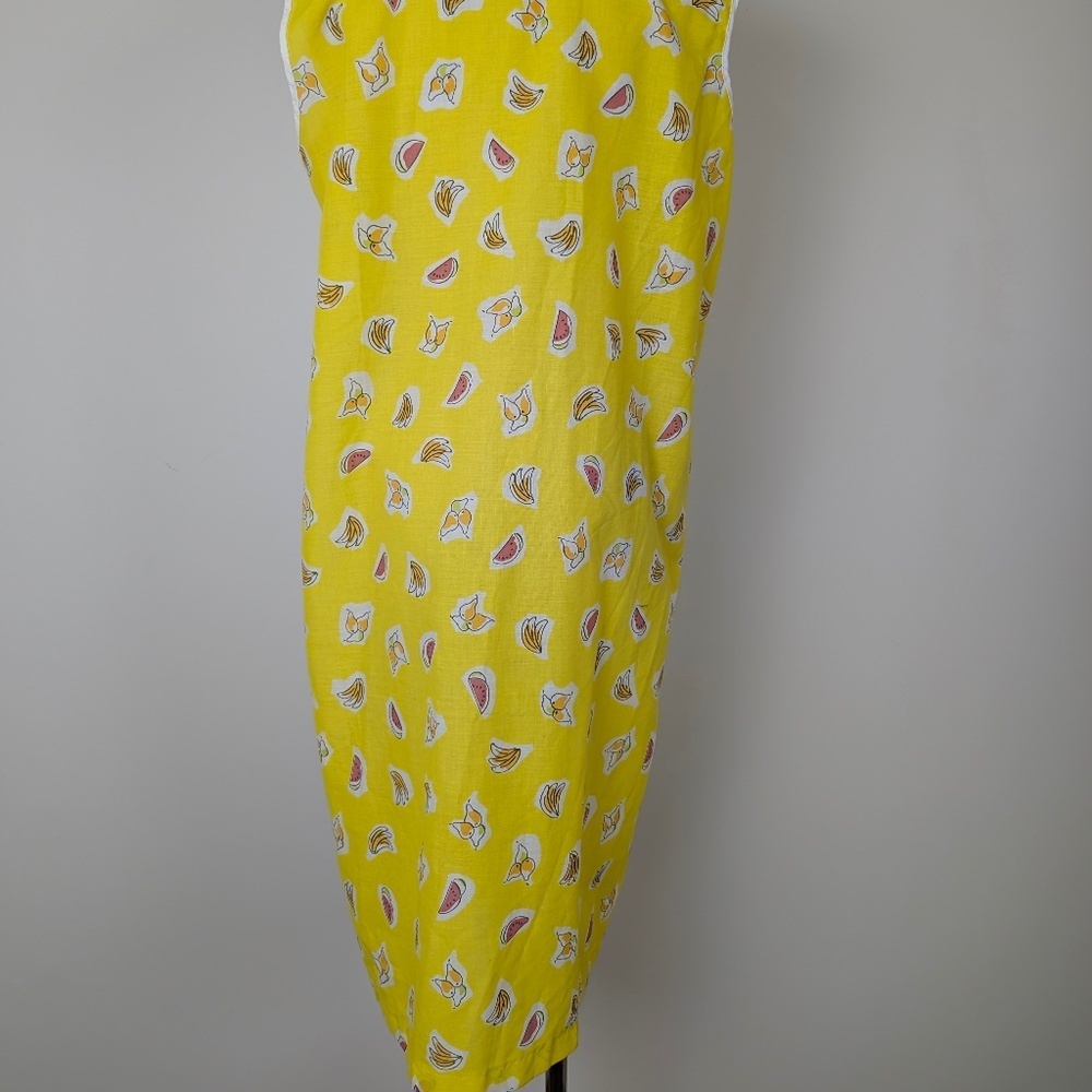 Yellow Fruit Duster Pajamas Button Down Size Medium Midi (v) - Picture 10 of 11